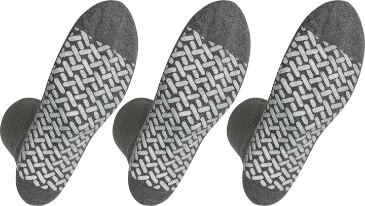 Noble Health Care Diabetic anti Skid Hospital Slipper Socks Women’s 9-11, Grey (3 Pack)