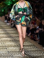 Thumbnail for your product : Dolce & Gabbana Palms Printed Silk Charmeuse Top
