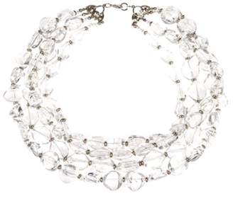 clear Lucite Nugget Bead Torsade Necklace