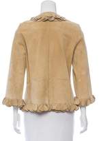 Thumbnail for your product : Jaeger Petal-Tiered Suede Jacket