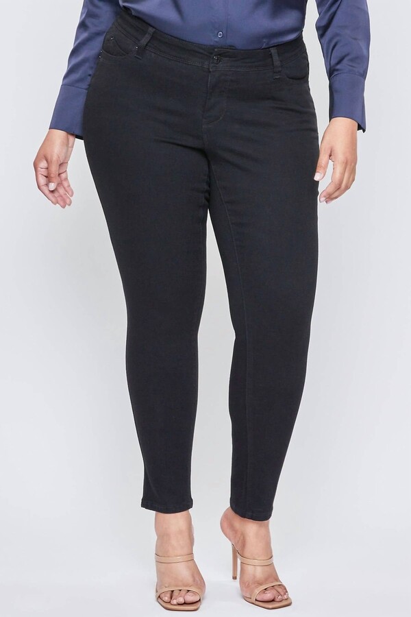 YMI Jeanswear Wannabettabutt Mid-Rise Skinny Jeans -Plus In Black