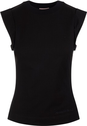 Alexander McQueen Cap-Sleeved Crewneck T-Shirt