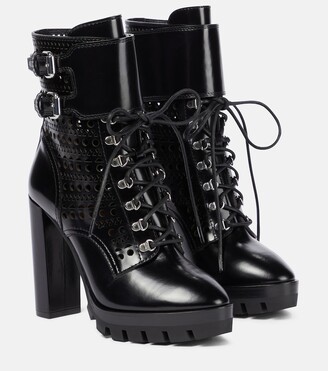 high heeled buckle boots