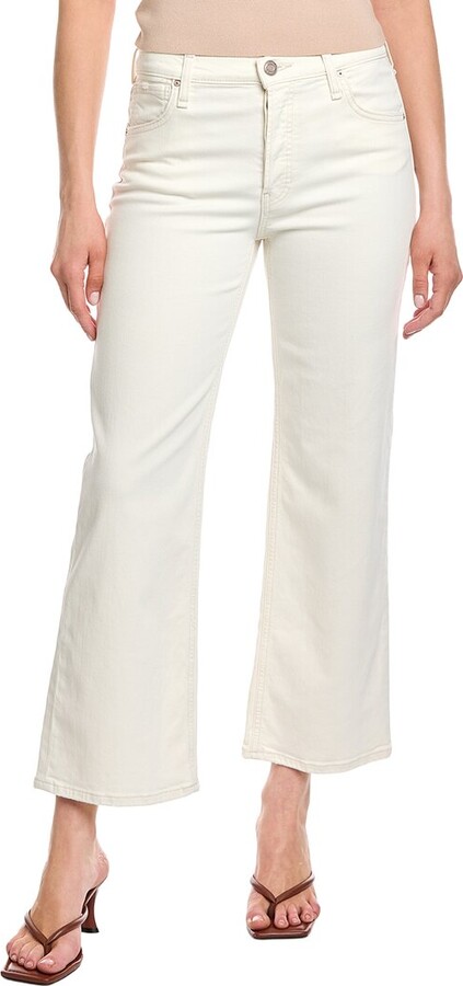 Hudson Rosie High-Rise Ecru Wide Leg Ankle Jean