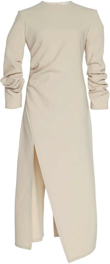 thigh split midi dress