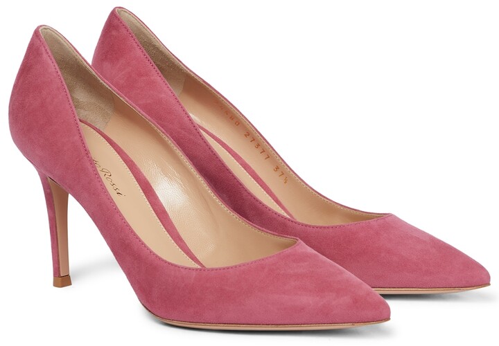 Pink Suede Heeled Shoes | Shop the world's largest collection of fashion |  ShopStyle