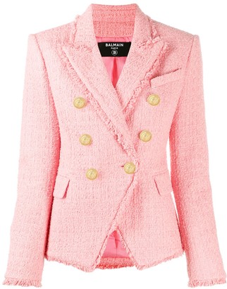 Balmain Double-Breasted Tweed Jacket - ShopStyle