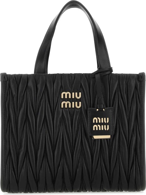Miu Miu logo-print Raffia Tote Bag - Farfetch