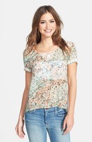 Thumbnail for your product : Miss Me Lace Back Floral Print Top