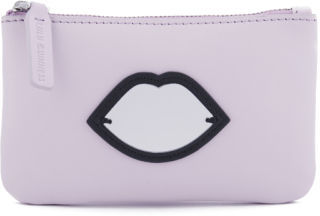 Lulu Guinness Women's Perspex Lips Leather Zip Pouch Pale Pink