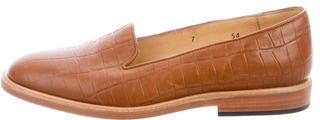 Dieppa Restrepo Embossed Leather Round-Toe Loafers