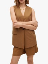Thumbnail for your product : MANGO Linen Blend Gilet, Brown