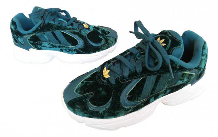 green velvet adidas trainers