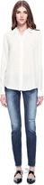 Thumbnail for your product : Equipment Solid Crepe de Chine Brett Shirt With Daisy Lace Collar