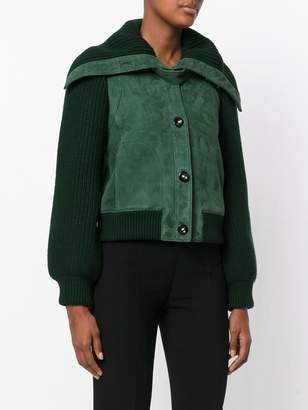 Chloé knitted detail leather jacket