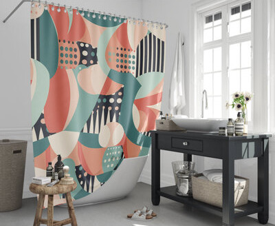 East Urban Home Mandan Abstract Shower Curtain