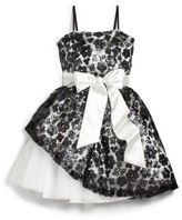 Thumbnail for your product : Un Deux Trois Girl's Floral Sequin Peek-a-Boo Dress