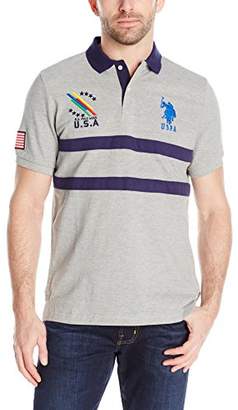 U.S. Polo Assn. Men's Chest Striped Pique Polo Shirt