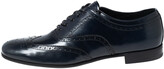 Thumbnail for your product : Prada Dark Navy Blue Brogue Leather Oxfords Size 43.5