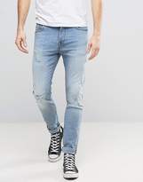 Thumbnail for your product : ONLY & SONS Slim Fit Stretch Jeans with Abrasion in Light Blue Wash
