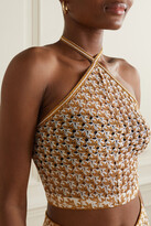Thumbnail for your product : Missoni Mare Metallic Crochet-knit Halterneck Top - Gold