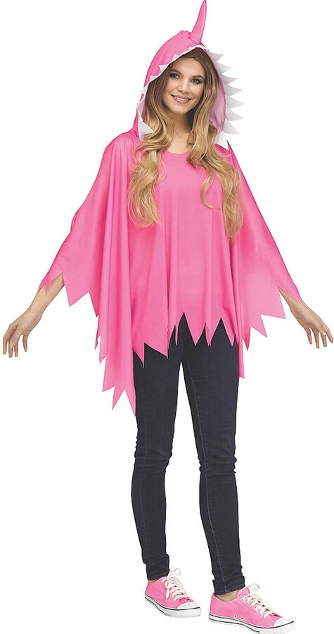 Fun World Disguise Shark Poncho Costume for Adults with Hood and Fin for Adults, One Size