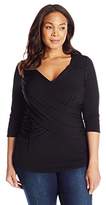 Thumbnail for your product : NY Collection Women's Plus-Size B-Slim Cross-Front Pullover Top