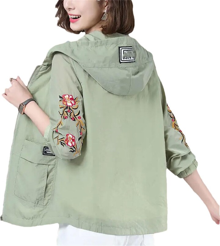 Generic Women Summer Jackets For Outerwears Thin Clothes Korea Clothing Embroidery Coat Sweatshirts EN8 XXL