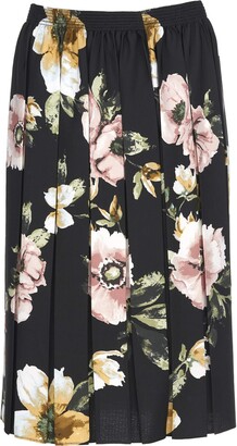 Kentex Online Womens Pleated Skirt 27 Knee Length Floral Printed Fabric 100% Polyester Fully Elasticated Waist 