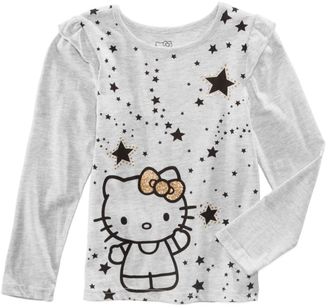 Hello Kitty Stars Glitter T-Shirt, Little Girls