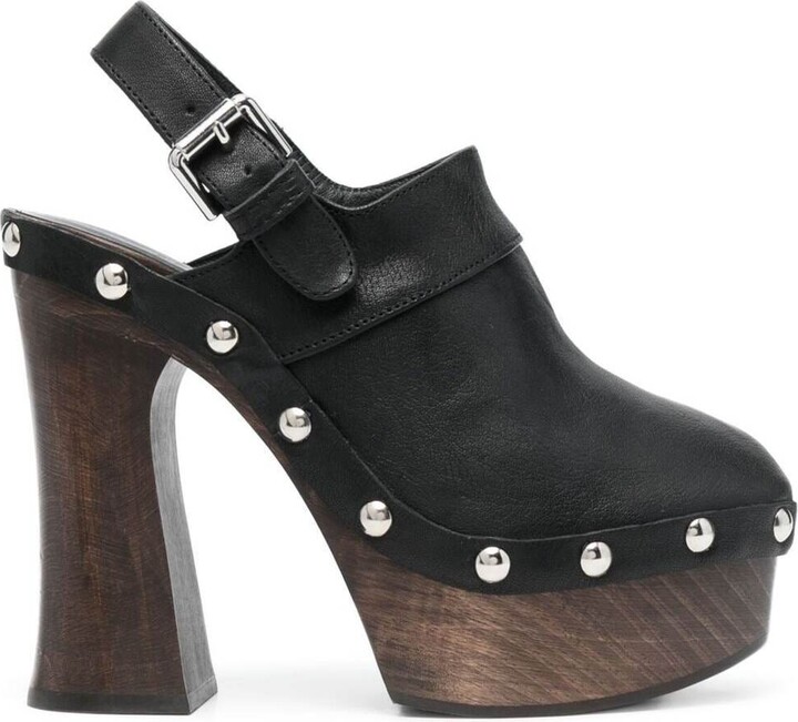 wood platform shoe