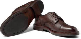 Brunello Cucinelli Cap-Toe Full-Grain Leather Derby Shoes