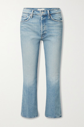 Mother The Tripper Cropped High-rise Flared Jeans - Light denim