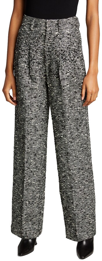 SUBLATIONS GLITTY TWEED FLARE TROUSERS - スラックス