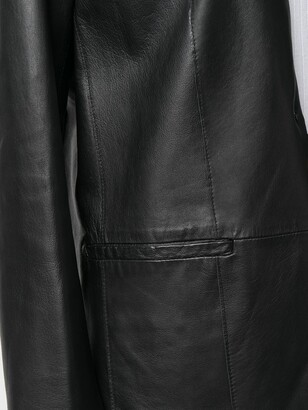 Alysi Single-Breasted Leather Blazer