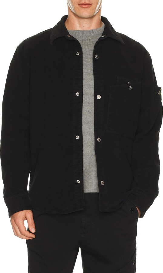 Stone Island Button Up Top in Black