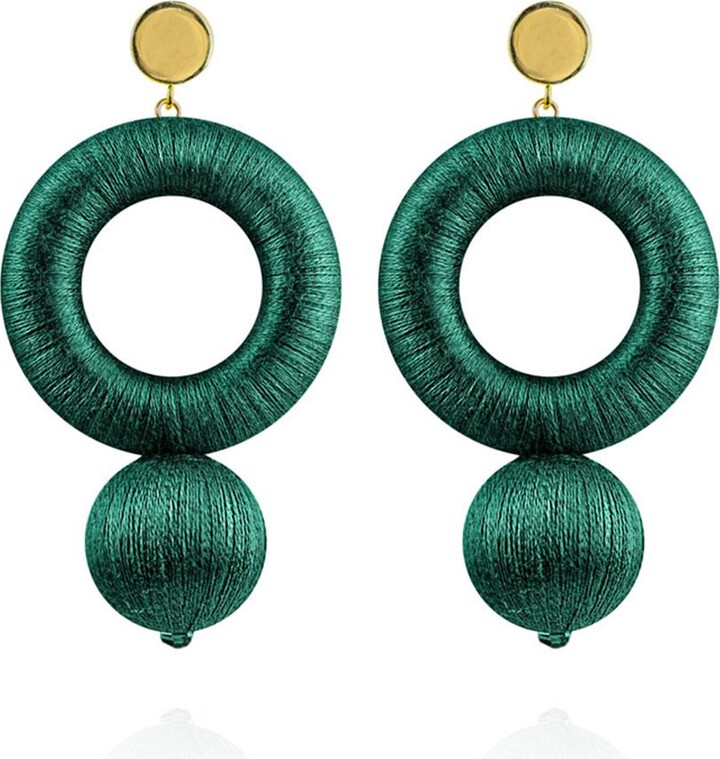 Saule label women s green saskia earrings in spanish emerald shopstyle