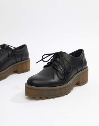 Monki lace up brogue in black