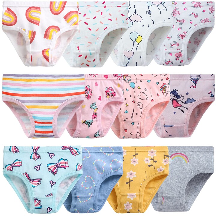 Pack of 6 Zebricolo Baby Underwear Little Girl Cotton Panties Girls Briefs Cartoon Series Soft Cotton Underwear