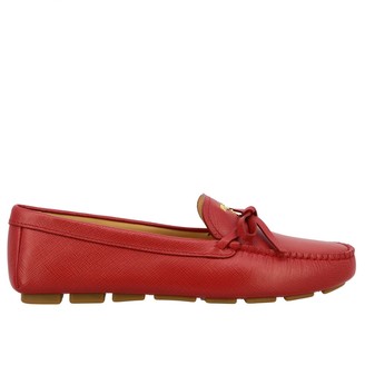 red driving loafers