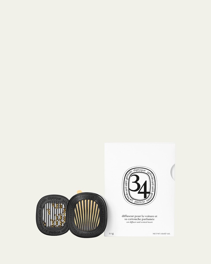 Diptyque 34 Boulevard Saint Germain Car Fragrance Diffuser and Refill Insert Set, 0.07 oz.