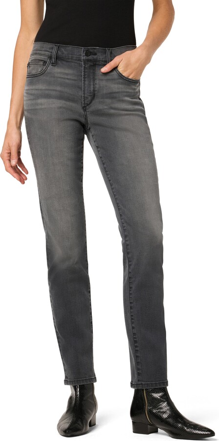 Mid Rise Straight Leg Jeans