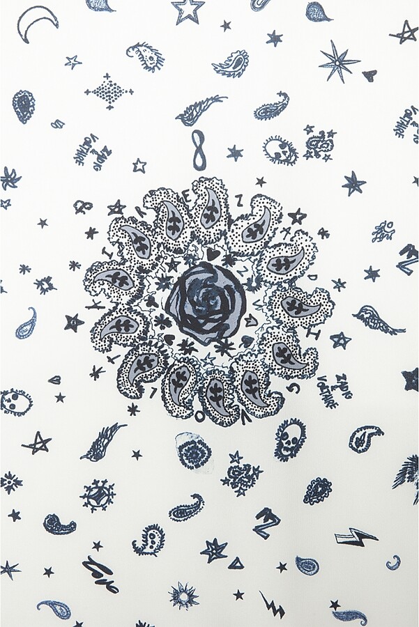 Zadig & Voltaire Bandana Print Mixed Silk Square Scarf
