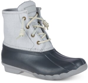 womens sperry duck boots grey
