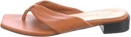 Dear Frances Leather Slides Orange Unfortunately due to restrictions this item may not be eligible for shipping in all areas.