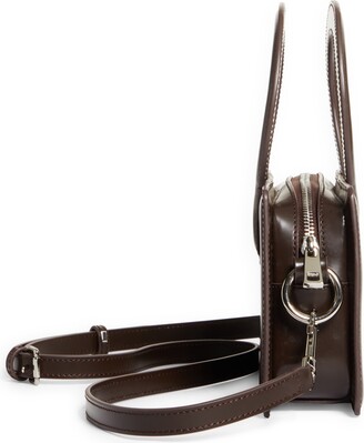 Luar Ana Mini Croc Embossed Leather Top Handle Bag