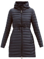 Thumbnail for your product : Moncler Barbel Drawstring-waist Hooded Quilted Down Coat - Navy