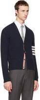 Thumbnail for your product : Thom Browne Navy Classic Mohair V-Neck Cardigan