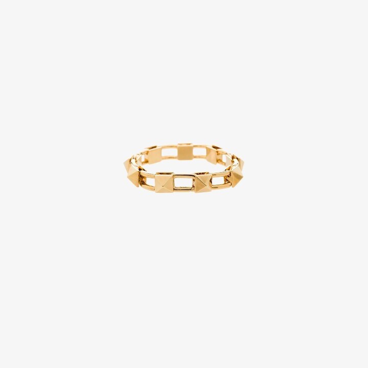 Valentino Garavani Gold Tone Rockstud Chain Bracelet Women's - Brass -