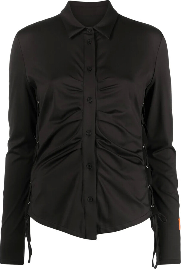 Heron Preston Lace-Up Ruched Shirt